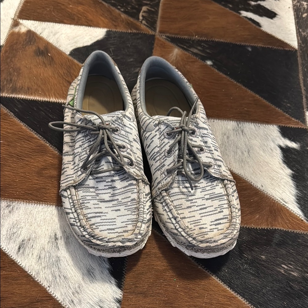 Twisted X Eco Gray Boat Shoes size 8
